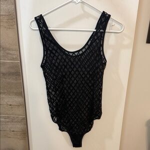 American Apparel Black Mesh Bodysuit